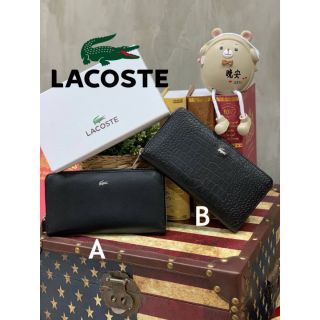 💕 Lacoste Woman’s Leather Zip Wallet กระเป๋าสตางค์ทรงยาวแบบซิปรอบ