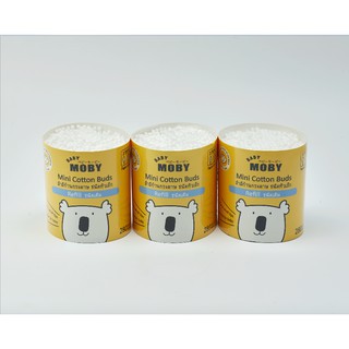 Baby Moby Refill Mini Cotton Buds สำลีก้านกระดาษชนิดหัวเล็ก 280 ก้าน (ชนิดเติม) จำนวน 3 ชิ้น