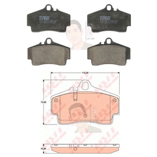 GDB1757 ผ้าเบรค-หลัง(TRW) (เนื้อผ้า COTEC) PORSCHE BOXSTER (986, 987) 04-11