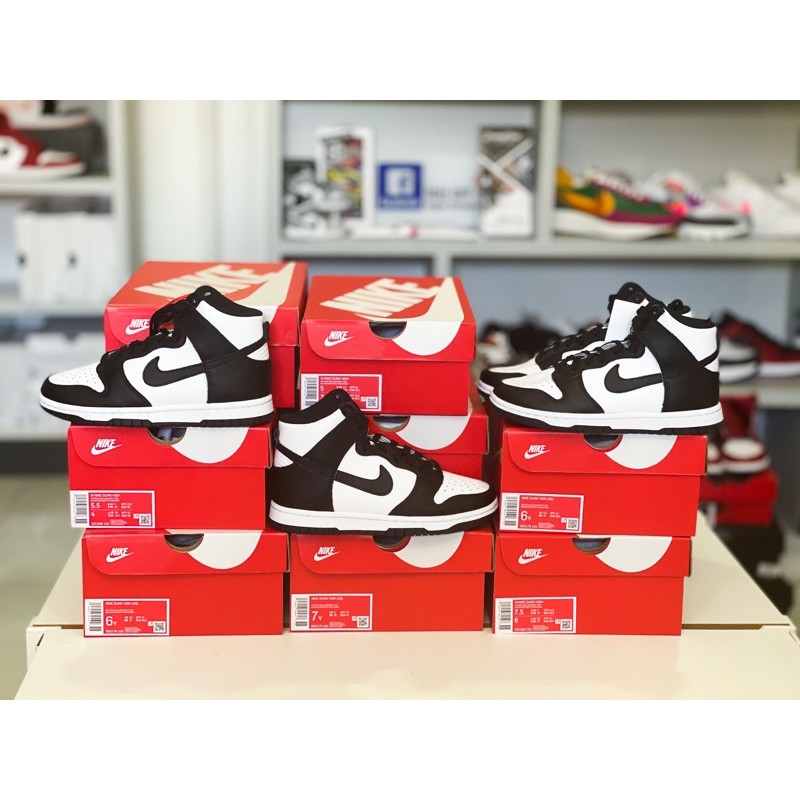 (ของแท้ 100% พร้อมส่ง) NIKE DUNK HIGH BLACK WHITE (PANDA) 🐼