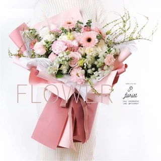 (แพ็ค 20 แผ่น) กระดาษฟลาวด์สีพื้น 58x58 ซม. PF-P001 กระดาษห่อดอกไม้ กันน้ำ100% แผ่นพลาสติกห่อดอกไม้ กระดาษห่อช่อดอกไม้