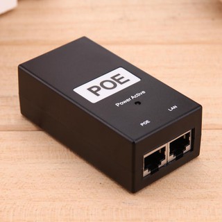 24V 0.5A 24W Desktop POE Power Injector Ethernet Adapter Surveillance CCTV