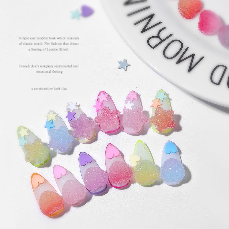 อะไหล่เยลลี่แต่งเล็บ Nail Jelly DIY 4D เยลลี่ หัวใจ โฟมแต่งเล็บ เยลลี่ดาว ดาว หัวใจ ลูกกวาด อะไหล่ติ