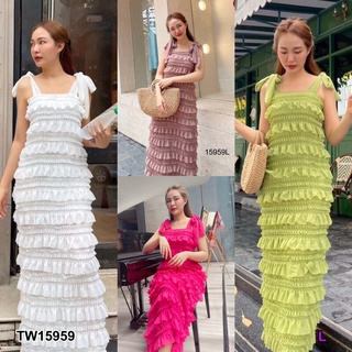 MM15959 เดรสผูกไหล่ระบายชั้น Shoulder tie dress..Shoulder tie dress..Shoulder tie dress..