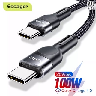 สาย USB Type-C PD 100W แบรนด์ Essager USB-C to USB-C PD ชาร์จเร็วสำหรับ Nintendo Switch Phone Samsung S21