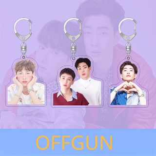 Offgun Keychain Double-sided Laser Pattern Acrylic Keyring Bag Pendant