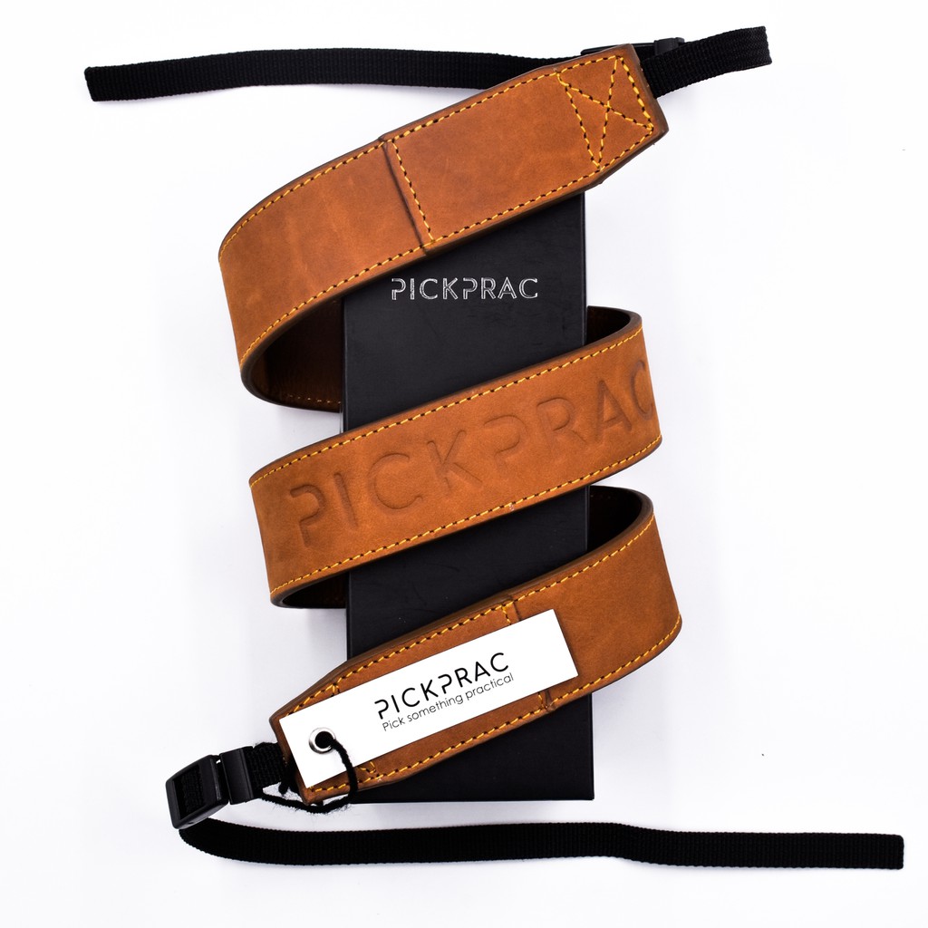 PICKPRAC LEATHER STRAP /สายคล้องคอหนังแท้ สีBlack / Brown
