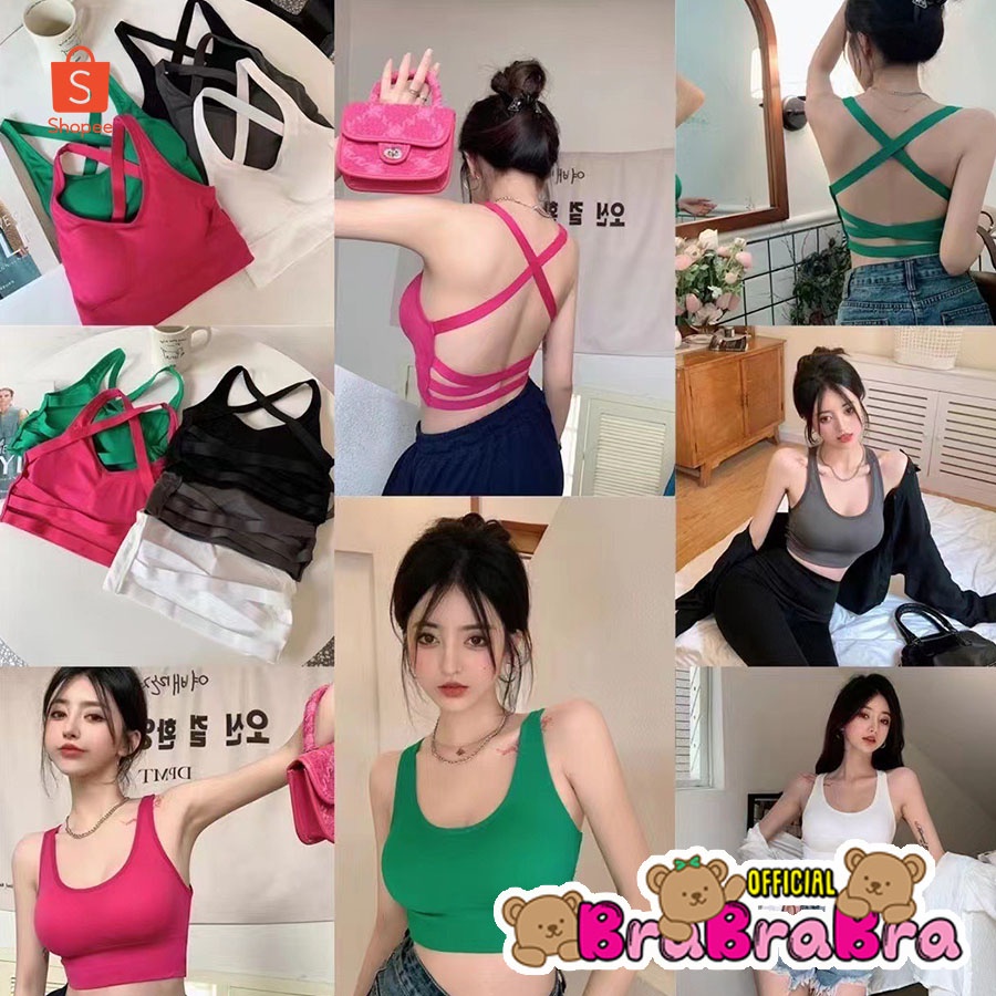 ⛱️ เสื้อกล้าม ครอปทอป สายไขว้ ด้านหลัง #bra-178
