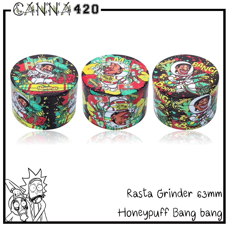 Grinder Rasta Honeypuff grinder 63mm. [GDS27] เครื่องบด ที่บด ขนาด 63มม. 4 ชั้น Metal grinder
