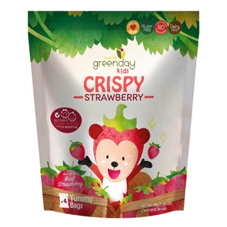 Greenday Kids Crispy Strawberry กรีนเดย์คิดส์สตรอเบอรี่กรอบ 36 กรัม (9g * 4bags)