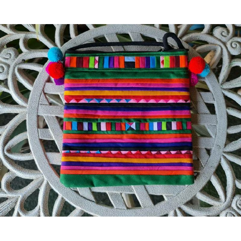 กระเป๋าสะพายลีซอ มีซิปกลาง ด้านในมีซับ - รูปที่ 5