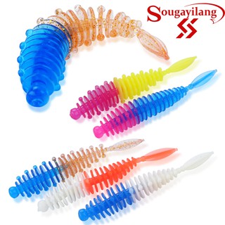 Sougayilang Soft Fishing Lure 10Pcs 5.5cm / 1.26g Soft Fishing Lure Excellent Quality Jig Soft Wobbler Rubber Worm Artificial Bait Silicone Swimbait Carp Fishing Lures