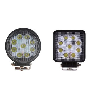 J01s13 ไฟสปอตไลท์ Led ไฟตัดหมอก SQUARE 10v-80v 27W 9Led สีขาว ไฟสปอร์ตไลท์ ไฟตัดหมอก ออฟโร้ด ไฟกีฬา