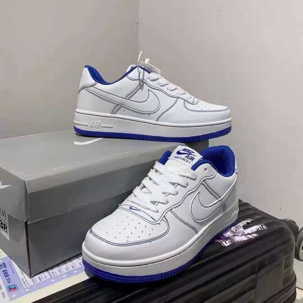 พร้อมสต็อก AIR FORCE 1 AF1 AF1 AIR FORCE ONE Hydrogen Blue การจับคู่สี ...