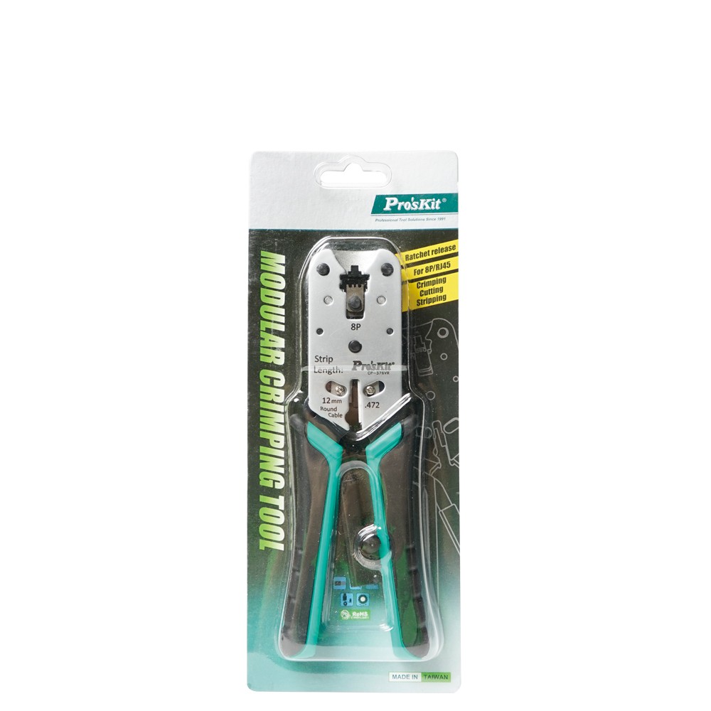 Pro'sKit   คีมย้ำหัวโมดูล่า 8P/8C/RJ45 CP-376VR  Modular Crimping Tool