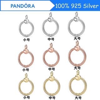 Pandora จี้สร้อยข้อมือเงิน 925 สีโรสโกลด์ เรียบง่าย ของขวัญวันเกิด สําหรับผู้หญิง DIY p825