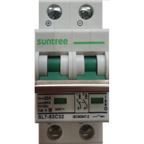 ป้องกันได้ป้องกันดี DC Breaker เบรกเกอร์ดีซี Suntree พิกัดกระแส 32A 800V