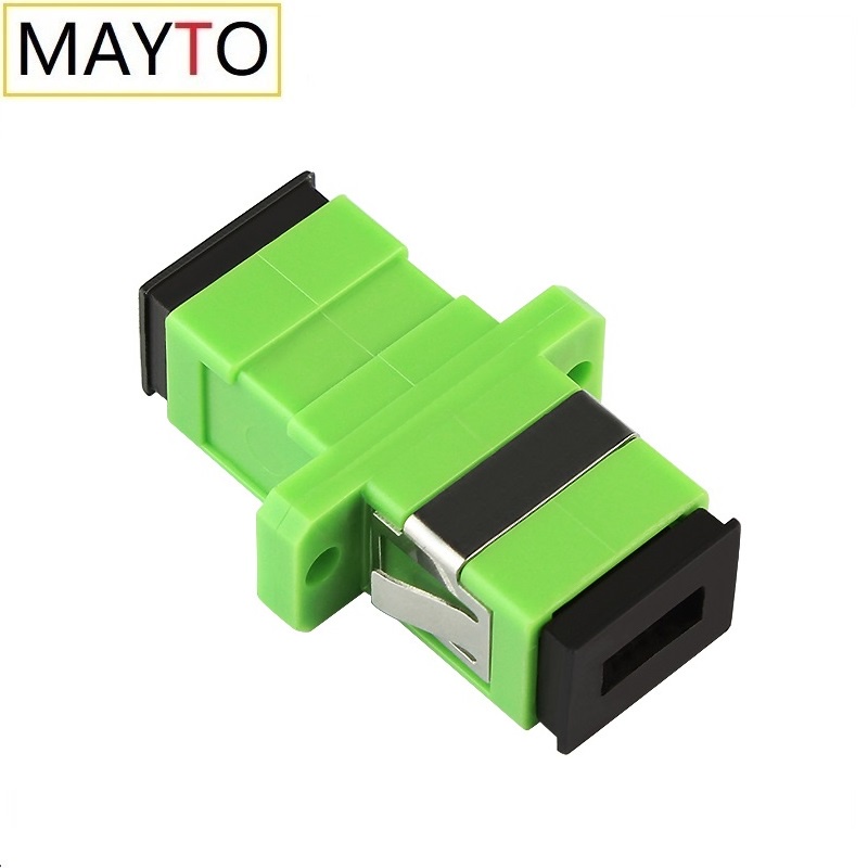 Free Shipping Wholesale 50 Pcs SC APC Fiber Optic Connector Adapter Flange Singlemode Simplex Couple