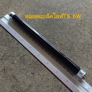 หลอดไฟแบล็คไลท์ T5 6w black light หลอดล่อแมลง  เครื่องดักยุง ล่อยุง หลอดตรวจแบงค์