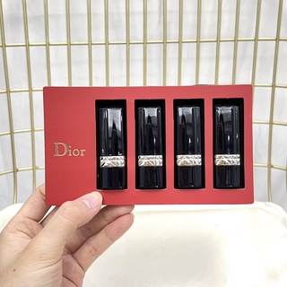 Set of Four Dior Lipsticks 1.4g Blue and Gold Christmas Edition Lip Gloss ลิปสติก ลิปกลอส กรัม สีฟ้า และสีทอง รุ่นคริสต์มาส