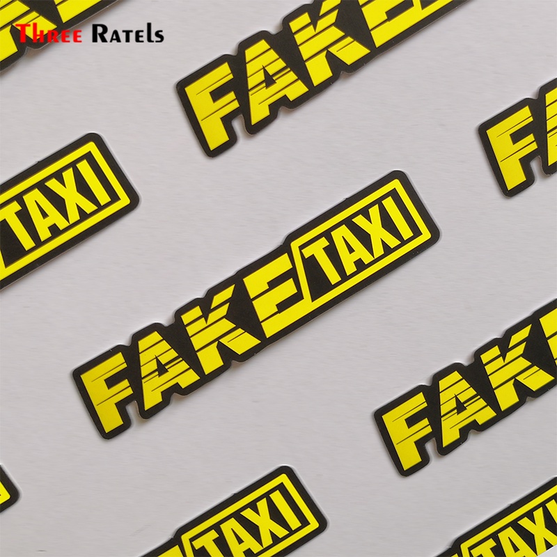 Three Ratels 50pcs Yellow Fake Taxi Logo Pvc Waterproof Window Laptop ...