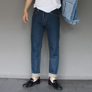 Pom N Jeans กางเกงยีนส์ชายขากระบอกเล็กไซส์เล็กไซส์ใหญ่ผ้าไม่ยืด(size28-40)