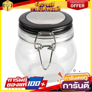 ขวดโหลแก้วกลมฝาสปริง S ขอบสีดำ ขวดโหล ROUND GLASS CANISTER WITH SPRING LID S BLACK