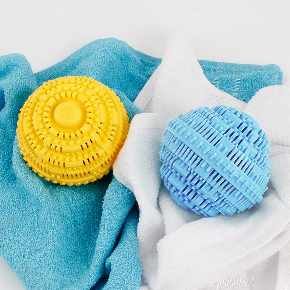 [BIOCERA] ลูกบอลซักผ้า เป็นมิตรกับสิ่งแวดล้อม สีเขียว ใช้ซ้ําได้ 4 ปี (1100 ครั้ง) (สีเหลือง และสีน้ําเงิน, ชุดคู่) - ปราศจากสารเคมี, ผงซักฟอก แบบเปลี่ยน ...