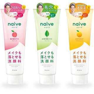 Kracie Naive Makeup Removal Face Wash Foam 200g นาอีฟ เมคอัพ รีมูฟวัล เฟส วอช