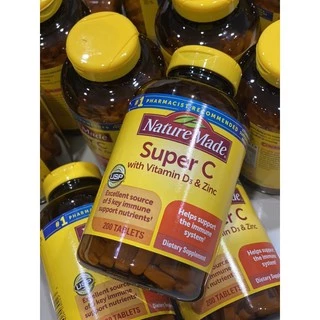 Nature Made Super C Exp.08/27(แพ็กเกตใหม่รูปแรกนะคะ)VitaminD + zinc Complex 200 Tablets