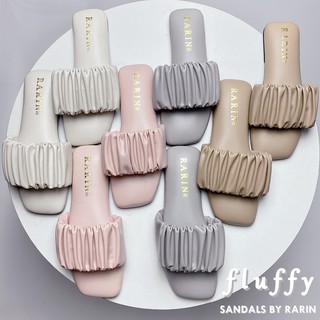 💕 rarin [ fluffy ] น้องนุ่มนิ่ม 💕 รองเท้าแตะนุ่มนิ่ม สไตล์เกาหลี น่ารักมาก นิ่มมากกก~ 🤩 **เท้าไม่เรียวบวกเพิ่ม**