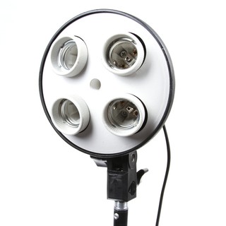 E27 4 Socket Bulb Lamp Head Photo Shooting Video Studio Light Umbrella Bracket