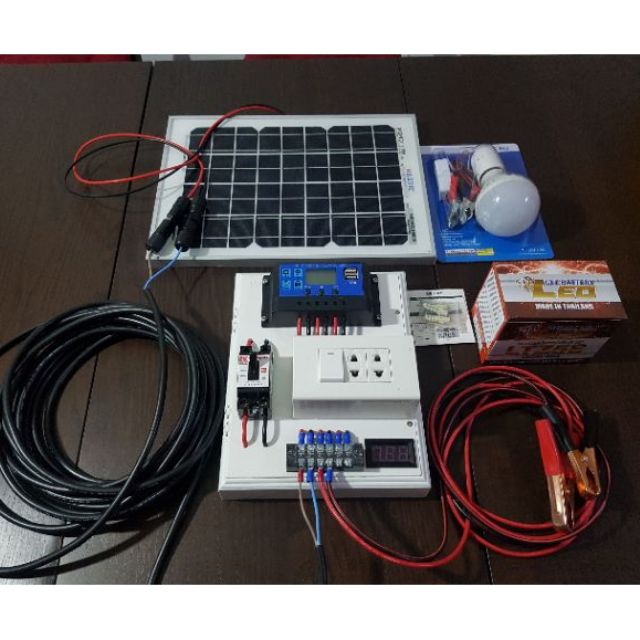 ชุดนอนนา ชุดโซล่าเซลล์pwm 30A รองรับแบตลิเธียม ชุดแผงโพลีครบวงจรพร้อมใช้งาน