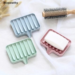 Roswetty 1 Pcs Wheat Straw Storage Rack Drain Soap Box Tray Soapbox Shower Soap Tray PH