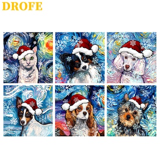 DROFE 【40x40cm】~Christmas~ Paint by Numbers  wall art/Manual digital oil painting/Color filling decorative painting