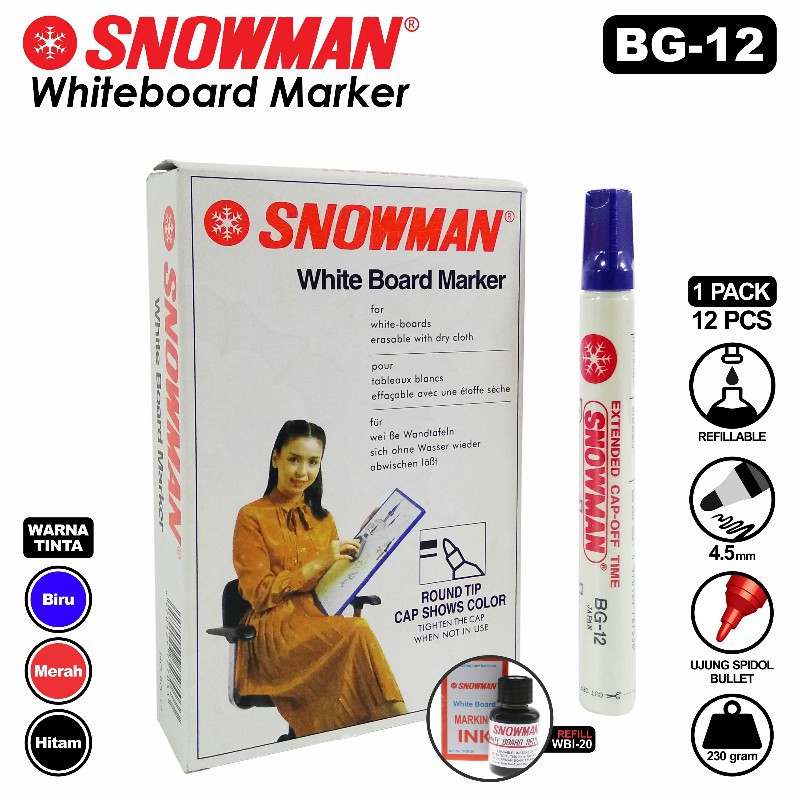 [ชิ้น] SNOWMAN WHITEBOARD MARKER BG-12 WHITEBOARD MARKER