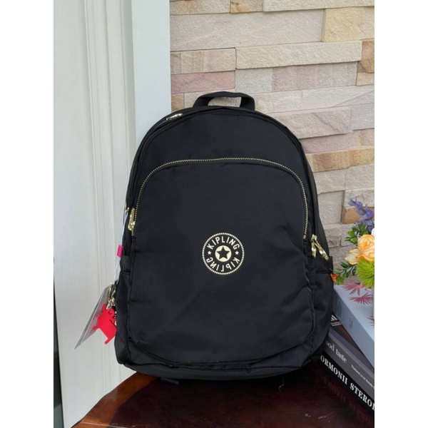 💕 Kipling Delia Compact Backpack กระเป๋าสะพายข้างจากคอลเลคชั่นใหม่ Lunar Black Gold