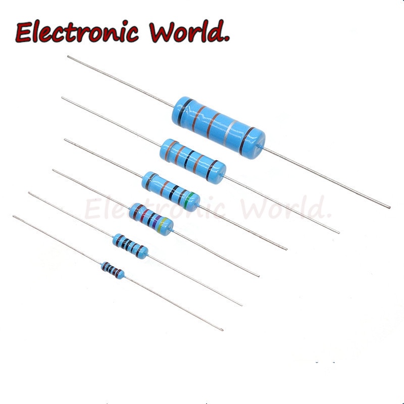 100 ตัวต้านทานฟิล์มโลหะ 1/4W 1/2W 1W 1% 0.1 R 0.12 R 0.15 R 0.18 R 0.2 R 0.22 R Ohm