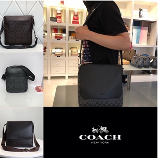 [รับประกันหนึ่งปี]Coach 71877 กระเป๋าสะพายผู้ชาย/สไตล์คลาสสิก/กระเป๋า messenger ธุรกิจสำหรับผู้ชาย/กระเป๋าเอกสาร