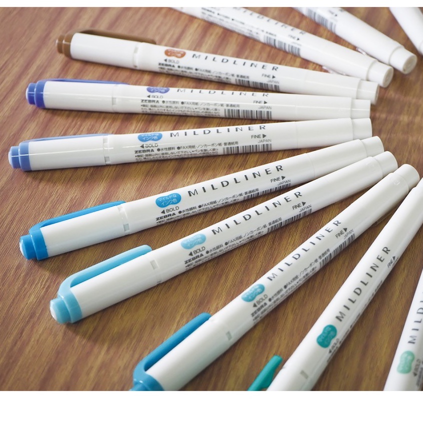 ZEBRA ปากกา Mildliner ปากกาเน้นข้อความ 2 หัว หัวกลม/หัวตัด