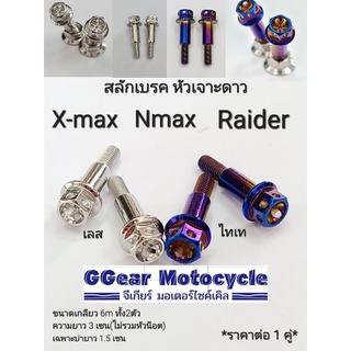 สลักเบรคnmax สลักเบรคxmax สลักเบรคraider สลักเบรค หัวเจาะดาว (ราคาต่อ1คู่) สลักเบรก