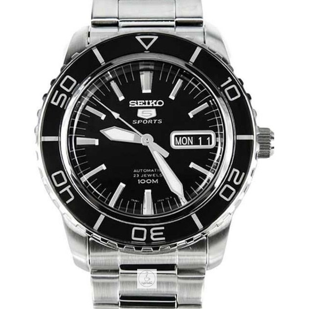 นาฬิกาผู้ชายไซโก้ Seiko 5 Sport รุ่น SNZH55J1 ( Made in Japan ) Automatic ตัวเรือนและสายนาฬิกาสแตนเลส หน้าปัดสีดำ