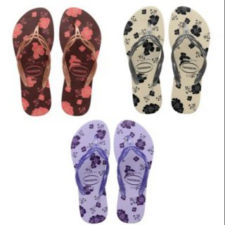 Havaianas-Slim Flower,PRE-ORDERมือหนึ่ง,ของแท้,ไม่ต้องมัดจำ,กดจ่ายเมื่อของถึงไทย สั่งปากเปล่าจ่ายเมื่อของถึงไทย