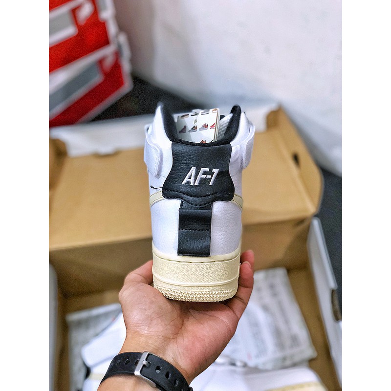 Nike Air Force 1 High Full Full สีเบจข้อความสีขาว AF1 AJ7311-100 คู่รัก ...