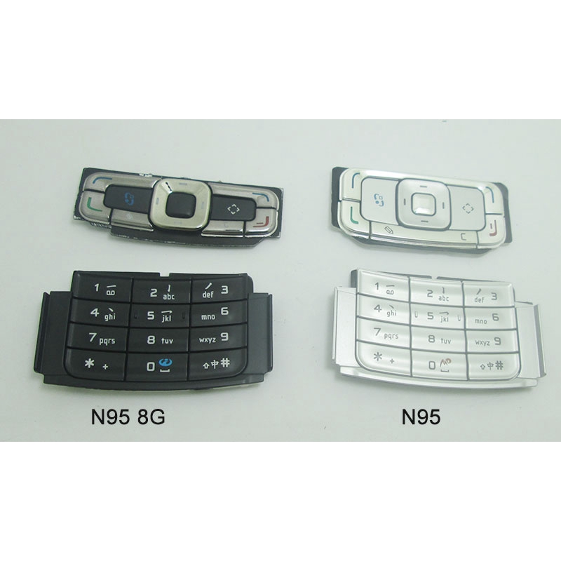 คีย์บอร์ดปุ่มกดสําหรับ Nokia N95 สีเงิน N95 8G 8GB สีดํา