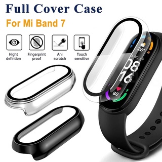 2 In 1 เคสป้องกันหน้าจอ แบบบูรณาการ สําหรับ Xiaomi Mi Band 7 / 7NFC / Smartband ฝาครอบเต็มรูปแบบ กันกระแทก เคสป้องกัน