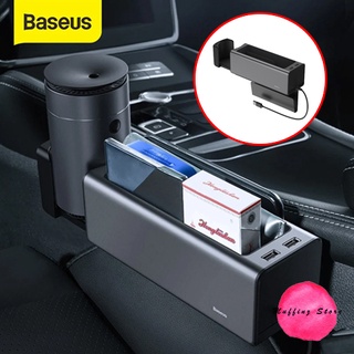 💜ถูกจริง/ส่งไว📦Baseus ที่เก็บของข้างเบาะ ใส่ของในรถ (มี Port USB 2 ช่อง) Organizer Auto Seat Gap Storage BOX Car Box