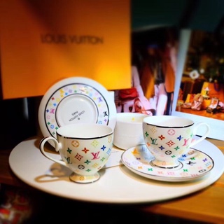 Louis Vuitton Tea cup coffee cup gift box set of two cups + two saucers