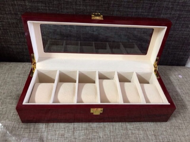 C01-2 กล่องใส่นาฬิกา 6ช่อง (รุ่นไม้ฮอกกะนี) A ก1-1