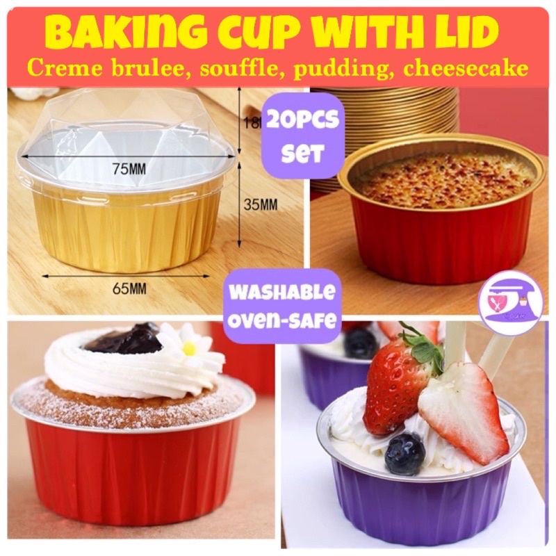 [LIL BAKER] 20 ชิ้น BAKING TIN MUFFIN PUDDING TIN MEAT PIE JELLY CREME BRULEE SOUFFLE PUDDING CHEESE